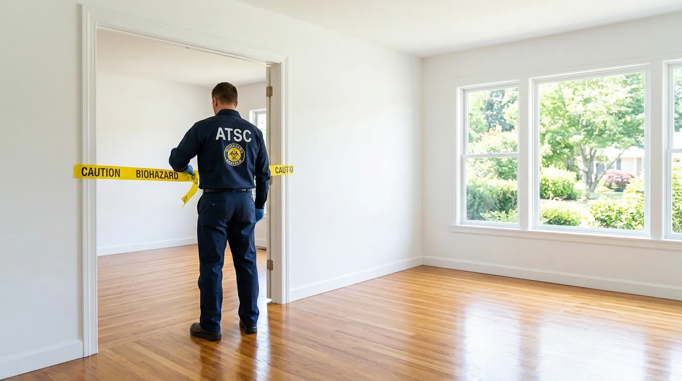 Certified biohazard cleanup crew performing Trauma Scene Cleanup in Norcross